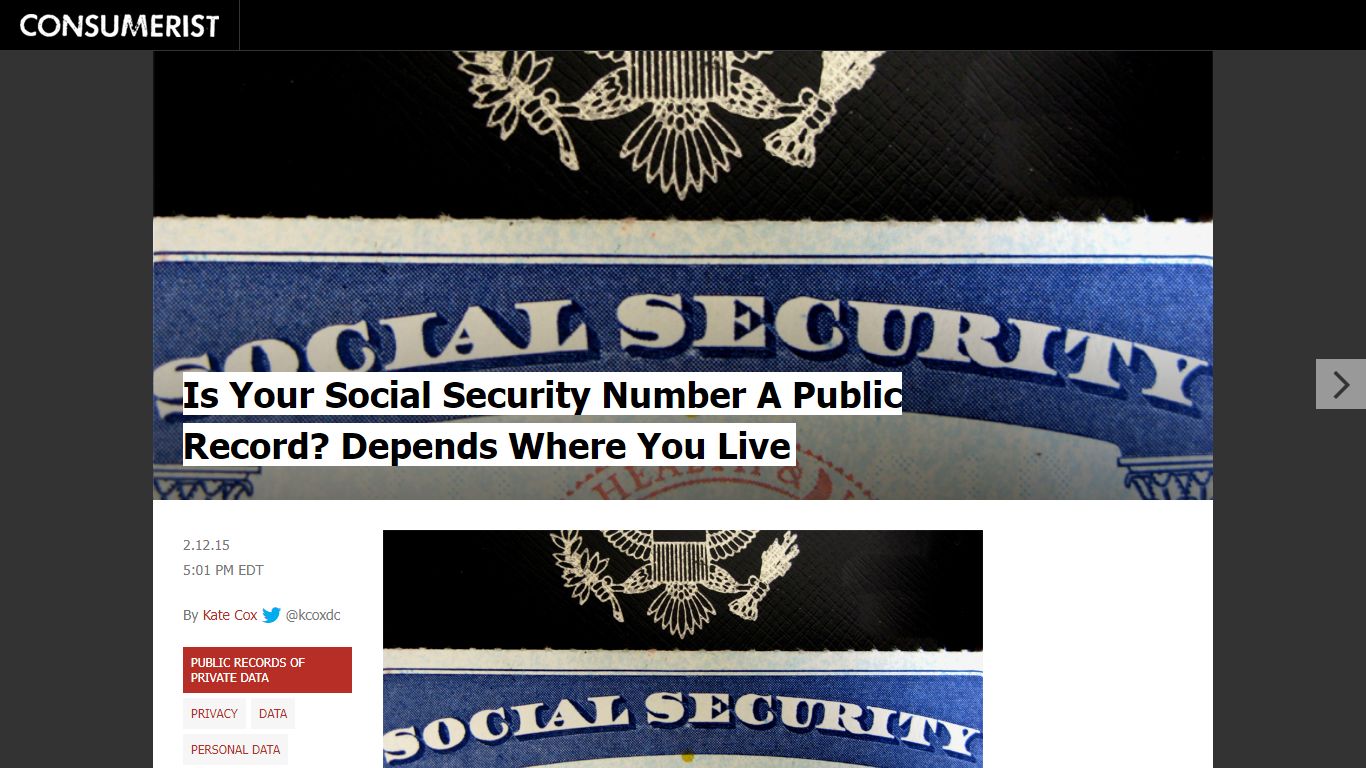 Is Your Social Security Number A Public Record? Depends Where You Live ...